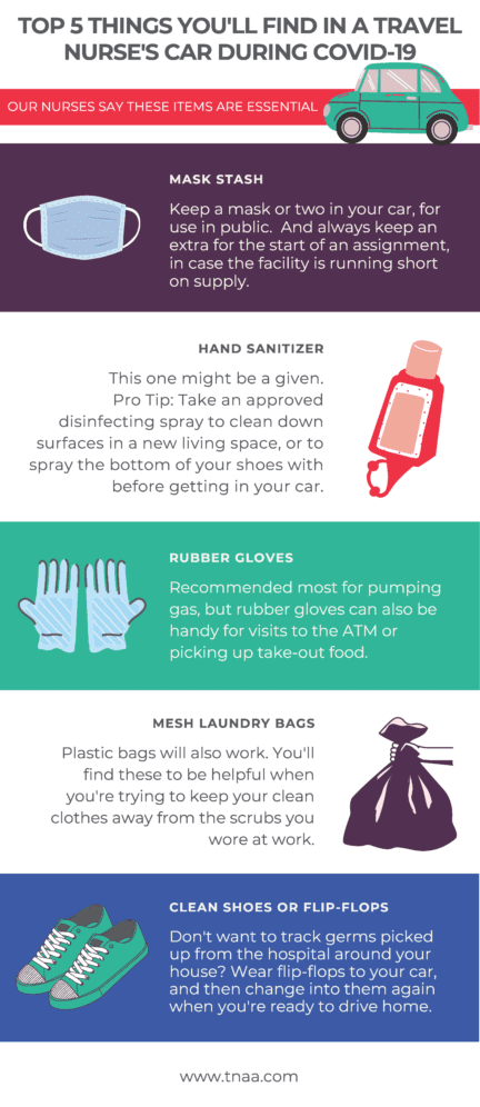 Top 5 Things in a Travel Nurse's Car During COVID-19