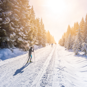 Daytime cross-country skiing in Wisconsin.