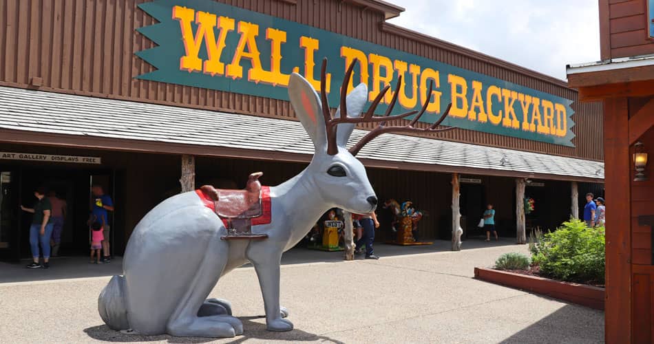 Top Bucket List Things To Do During Your South Dakota Assignment picture of a jackalope sculpture outside of Wall Drug in South Dakota